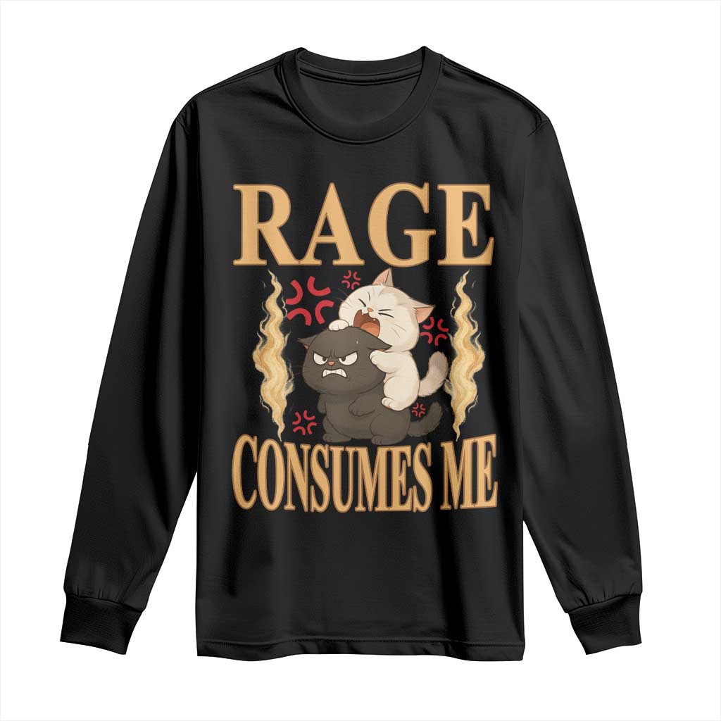 Cute Cat Long Sleeve Shirt Rage Is Consuming Me TS12 Black Print Your Wear
