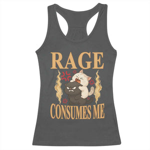Cute Cat Racerback Tank Top Rage Is Consuming Me TS12 Dark Heather Print Your Wear