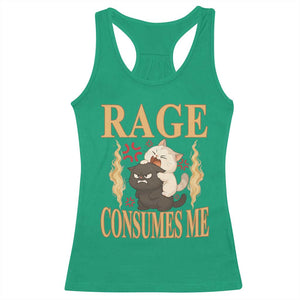 Cute Cat Racerback Tank Top Rage Is Consuming Me TS12 Irish Green Print Your Wear
