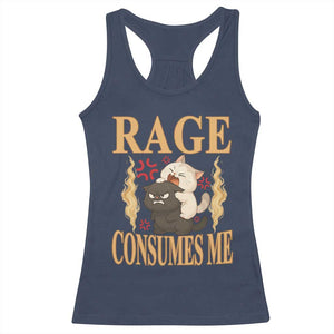 Cute Cat Racerback Tank Top Rage Is Consuming Me TS12 Navy Print Your Wear