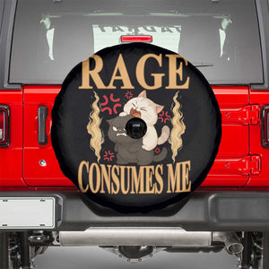 Cute Cat Spare Tire Cover Rage Is Consuming Me TS12 Black Print Your Wear