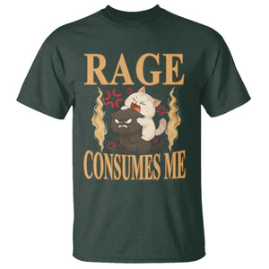 Cute Cat T Shirt Rage Is Consuming Me TS12 Dark Forest Green Print Your Wear