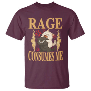 Cute Cat T Shirt Rage Is Consuming Me TS12 Maroon Print Your Wear