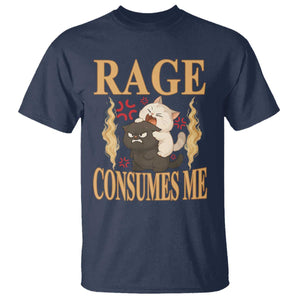Cute Cat T Shirt Rage Is Consuming Me TS12 Navy Print Your Wear