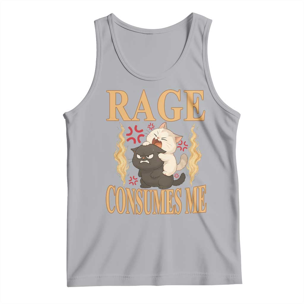 Cute Cat Tank Top Rage Is Consuming Me TS12 Athletic Heather Print Your Wear