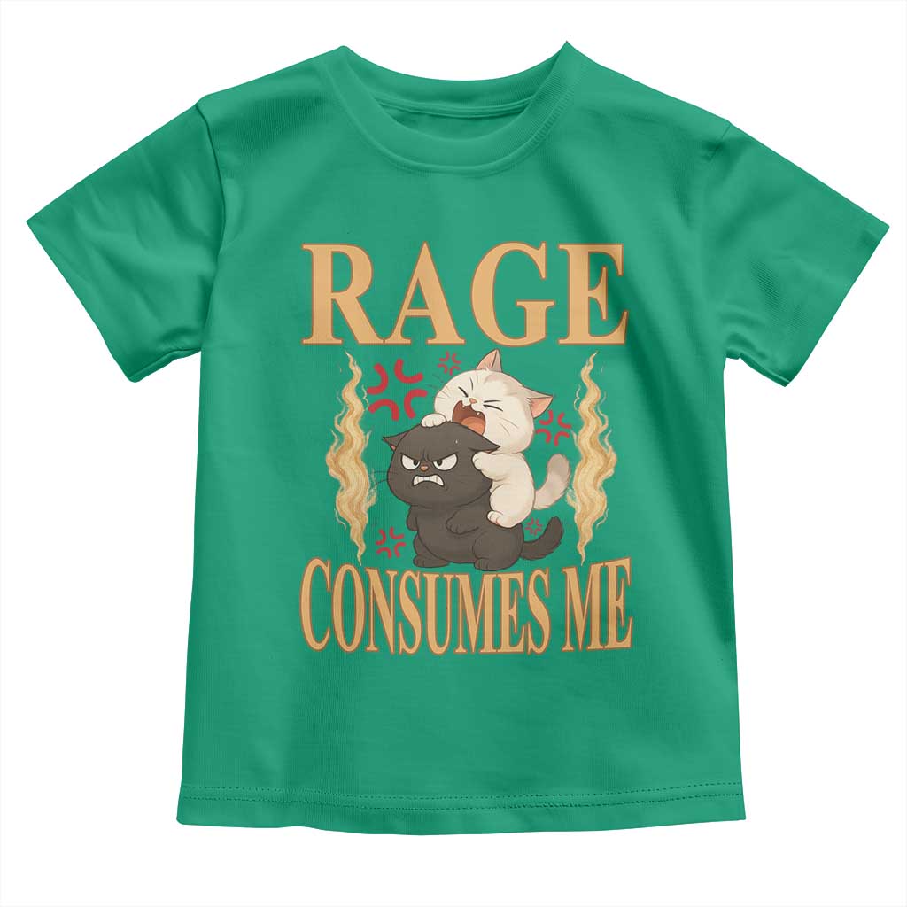 Cute Cat Toddler T Shirt Rage Is Consuming Me TS12 Irish Green Print Your Wear