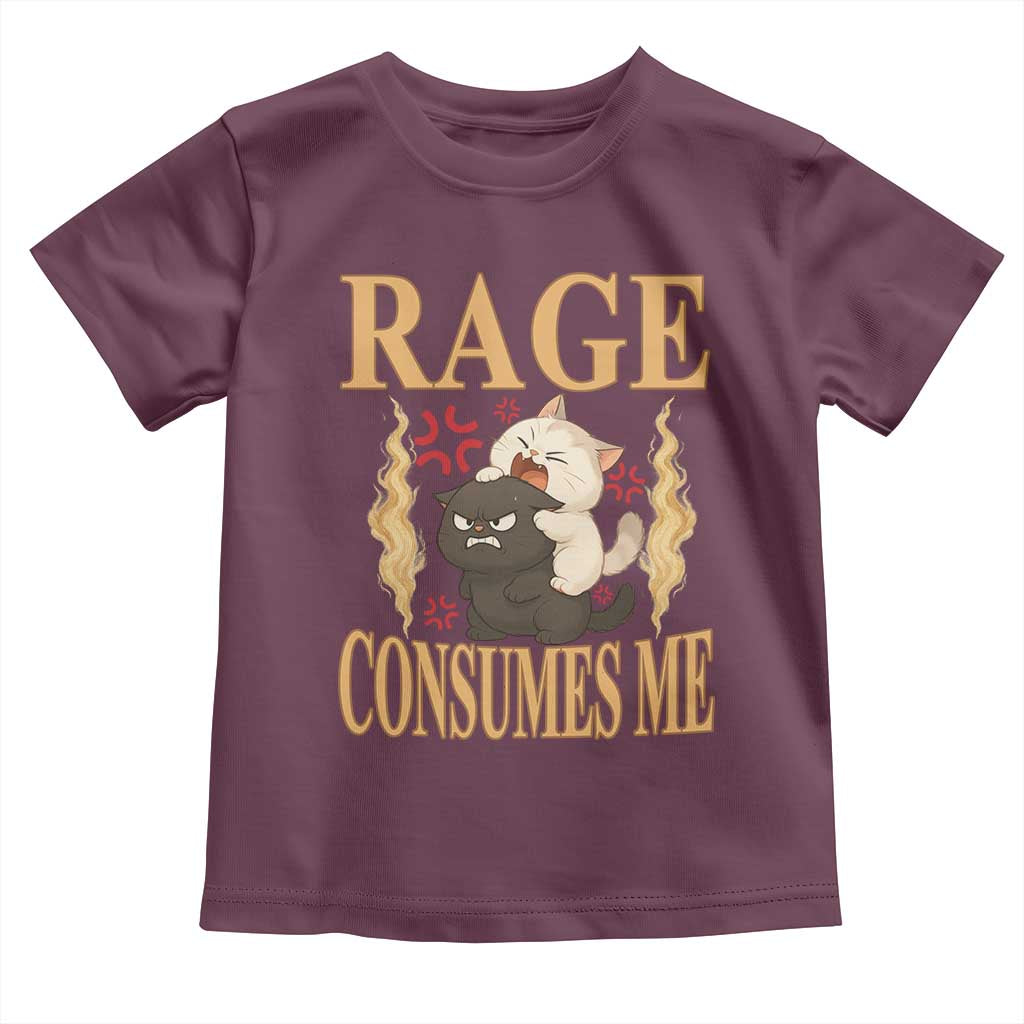 Cute Cat Toddler T Shirt Rage Is Consuming Me TS12 Maroon Print Your Wear