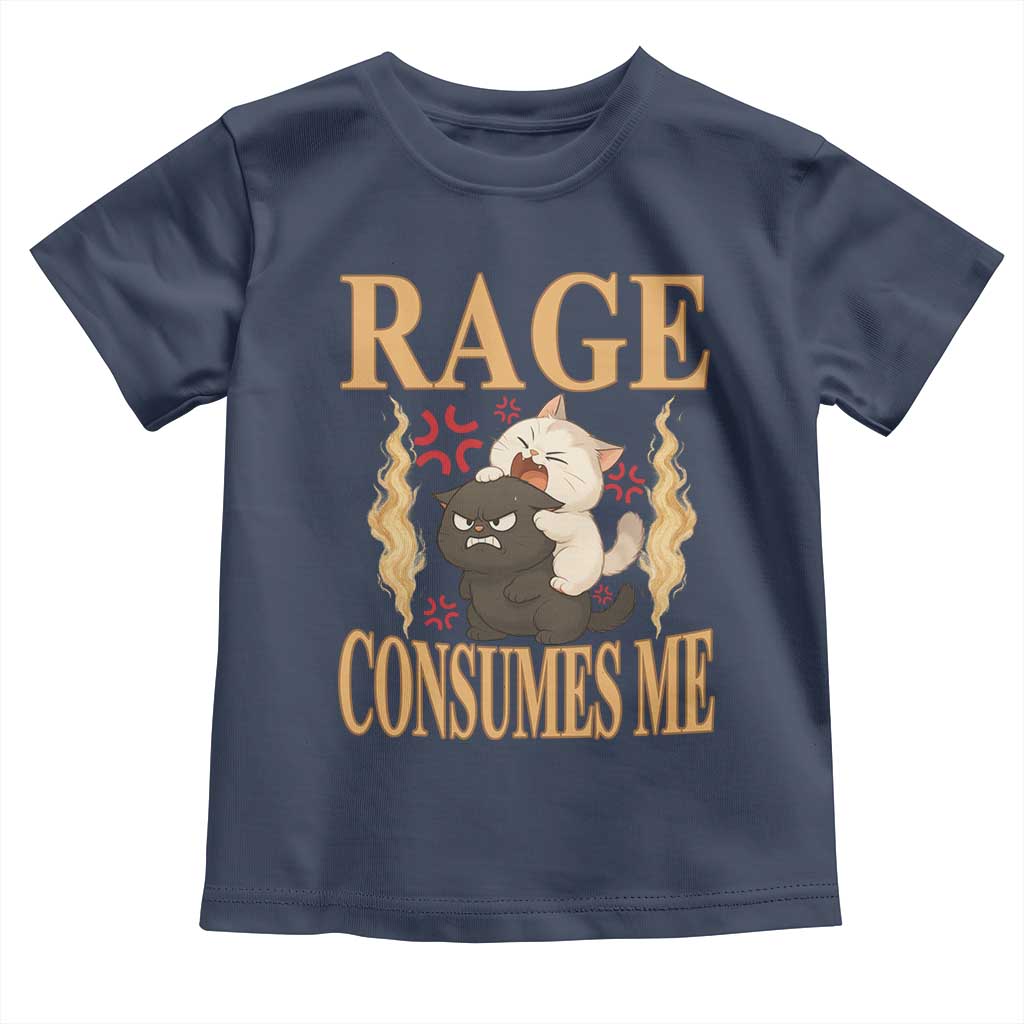 Cute Cat Toddler T Shirt Rage Is Consuming Me TS12 Navy Print Your Wear