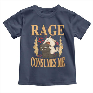 Cute Cat Toddler T Shirt Rage Is Consuming Me TS12 Navy Print Your Wear