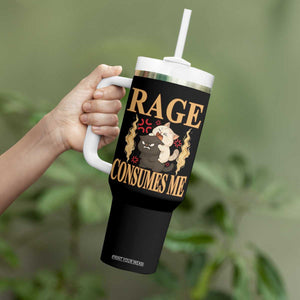 Cute Cat Tumbler With Handle Rage Is Consuming Me TS12 Print Your Wear