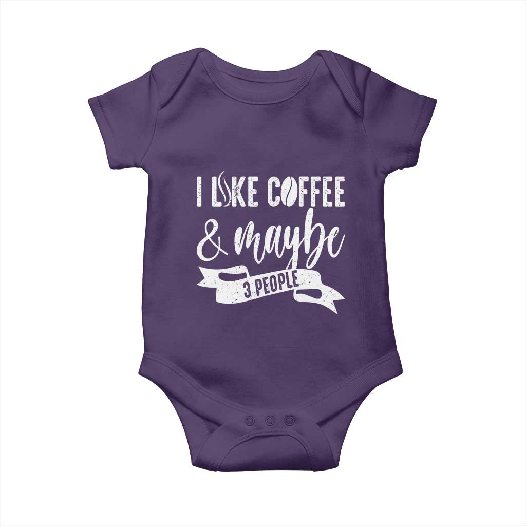 Coffee Lover Baby Onesie I Like Coffee And Maybe Three People TS12 Purple Print Your Wear