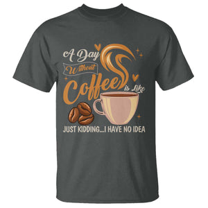 Coffee Lover T Shirt A Day Without Coffee I Have No Idea TS12 Dark Heather Print Your Wear