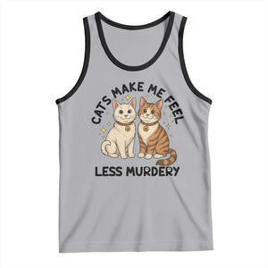 Sarcastic Cat Lover Tank Top Cats Make Me Feel Less Murdery TS12 Athletic Heather Black Print Your Wear