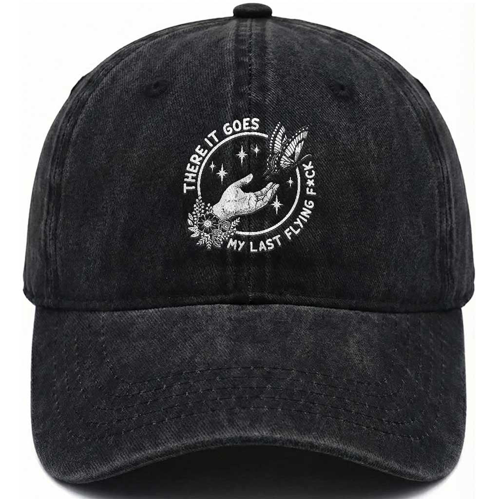 There It Goes My Last Flying F*ck Washed Cotton Baseball Cap Funny Women Quote TS12 Print Your Wear