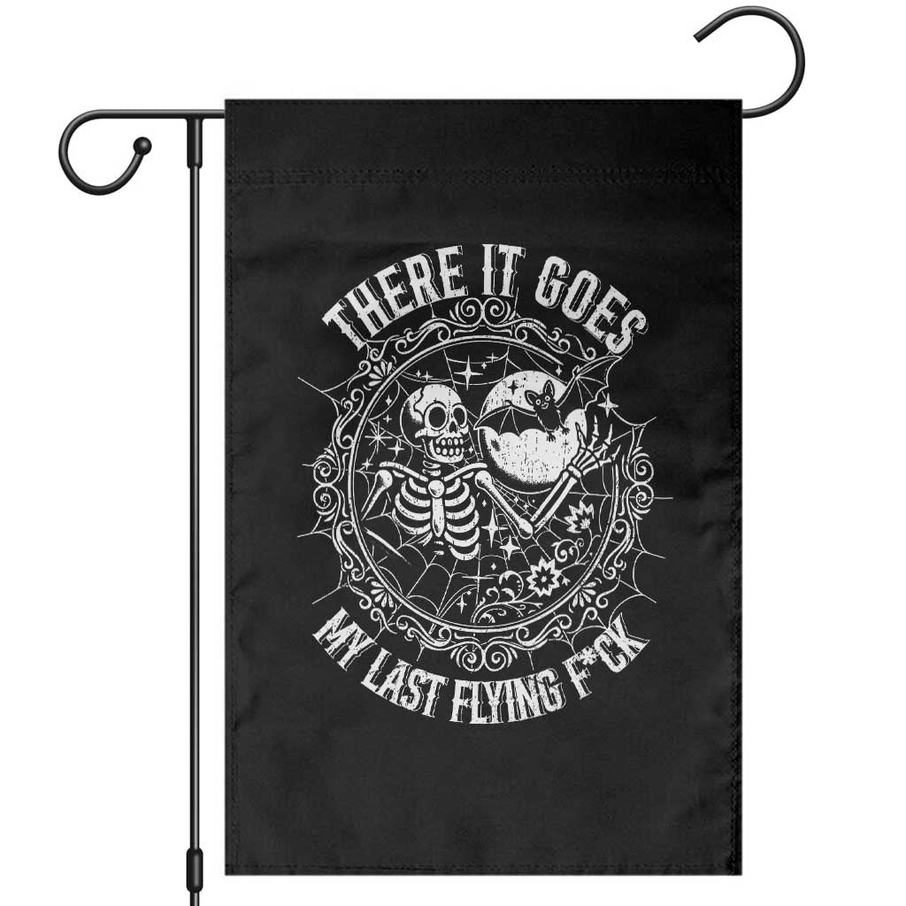 There It Goes My Last Flying F*ck Garden Flag Funny Skeleton Quote TS12 Black Print Your Wear