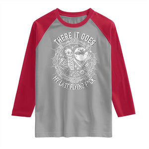 There It Goes My Last Flying F*ck Raglan Shirt Funny Skeleton Quote TS12 Sport Gray Red Print Your Wear