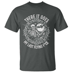 There It Goes My Last Flying F*ck T Shirt Funny Skeleton Quote TS12 Dark Heather Print Your Wear