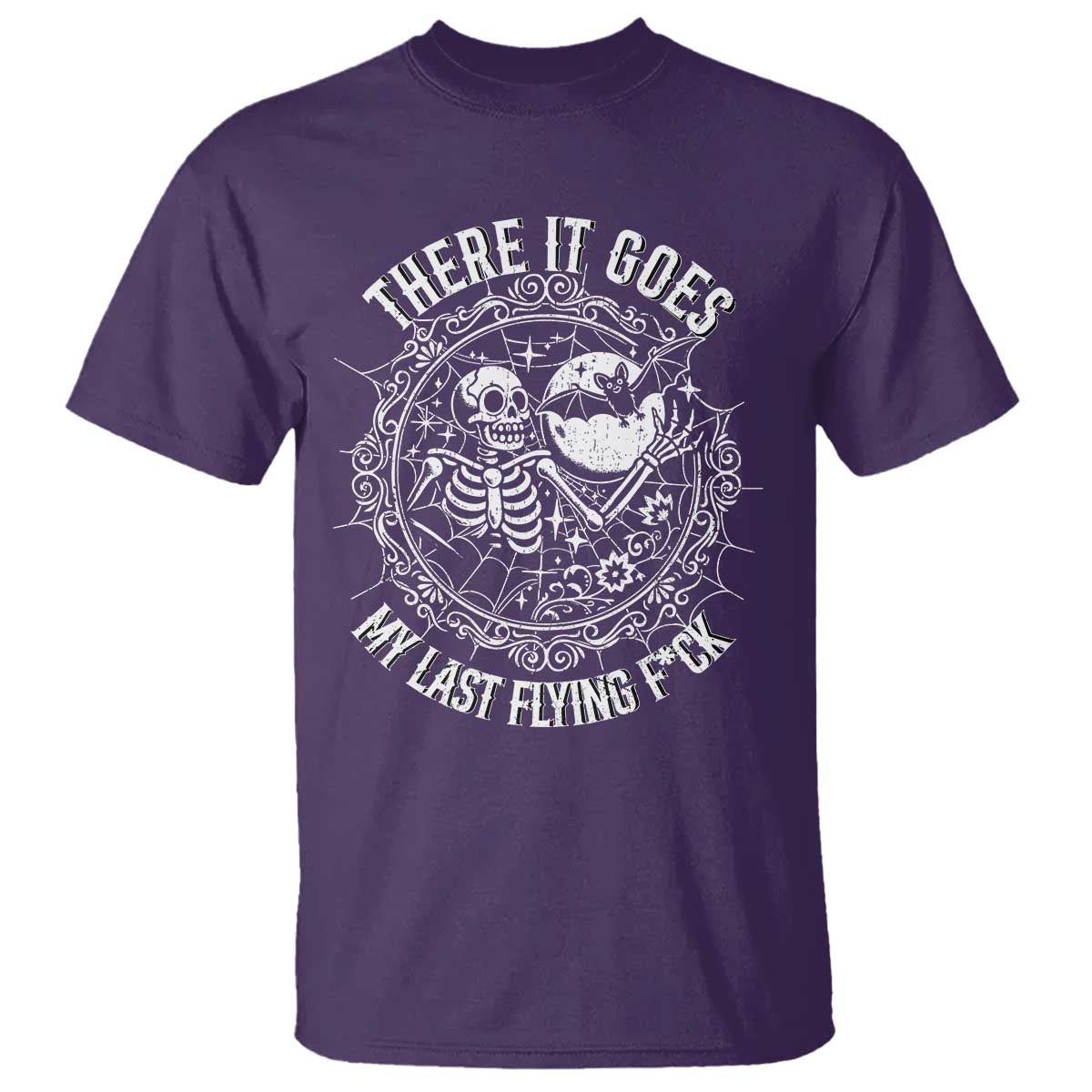 There It Goes My Last Flying F*ck T Shirt Funny Skeleton Quote TS12 Purple Print Your Wear