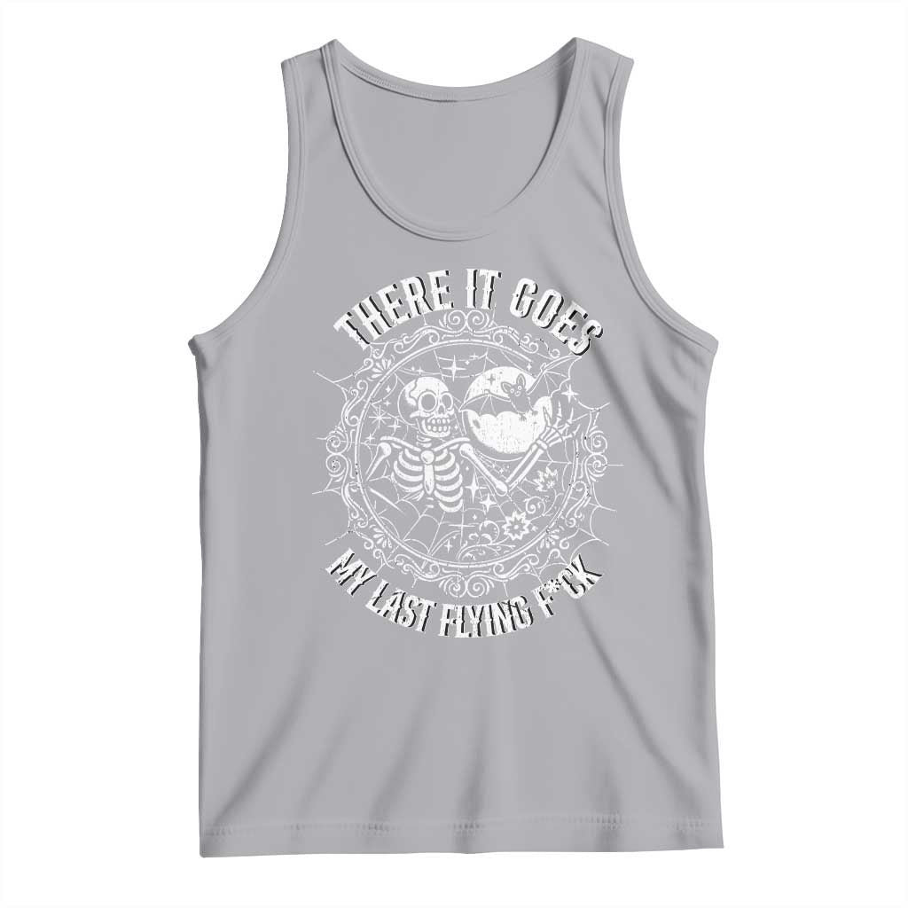 There It Goes My Last Flying F*ck Tank Top Funny Skeleton Quote TS12 Athletic Heather Print Your Wear