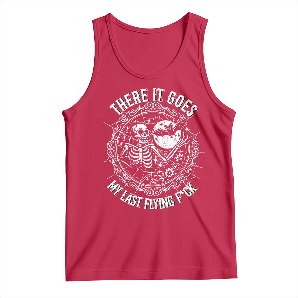 There It Goes My Last Flying F*ck Tank Top Funny Skeleton Quote TS12 Red Print Your Wear