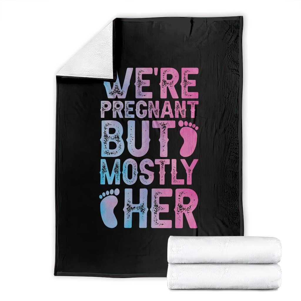 Funny First Time Parents Gift Throw Blanket We Are Pregnant But Mostly Her TS12 Black Print Your Wear