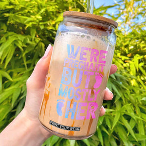 Funny First Time Parents Gift Glass Can We Are Pregnant But Mostly Her