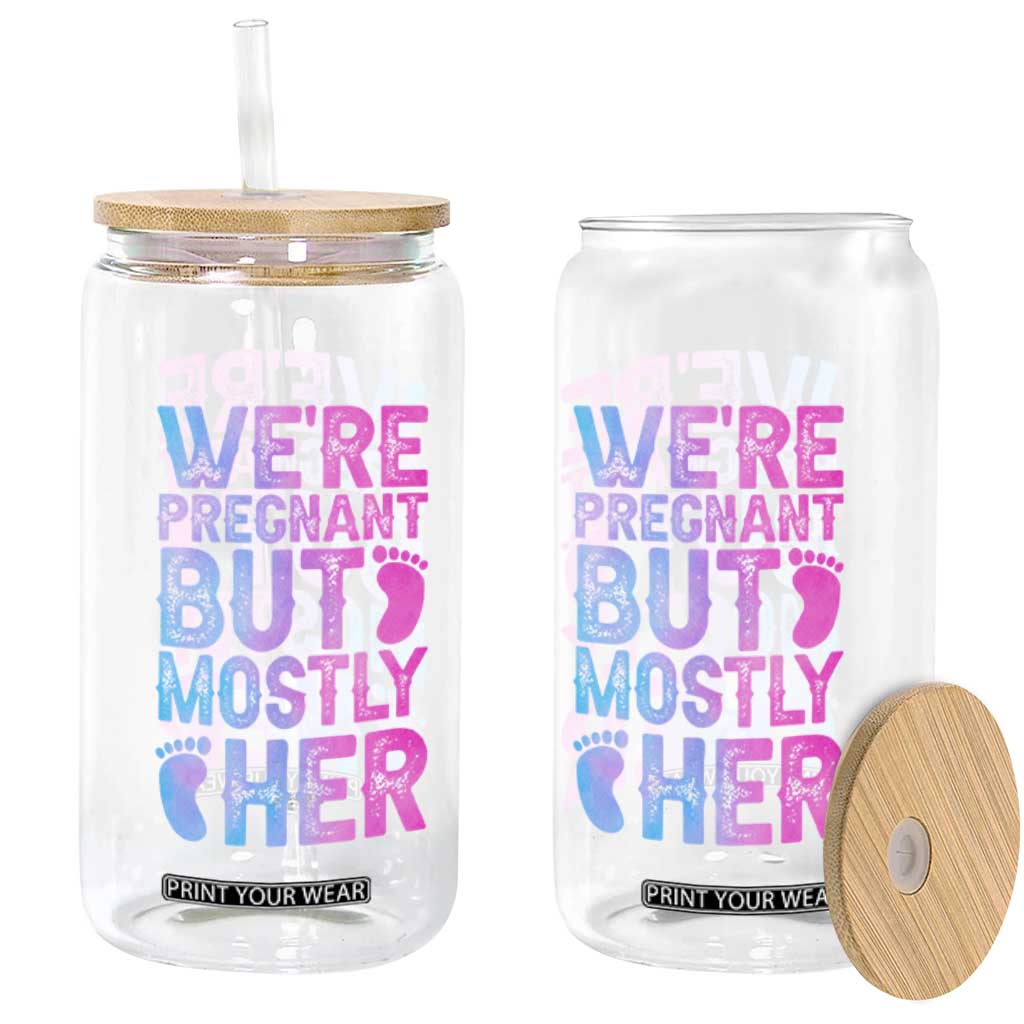 Funny First Time Parents Gift Glass Can We Are Pregnant But Mostly Her