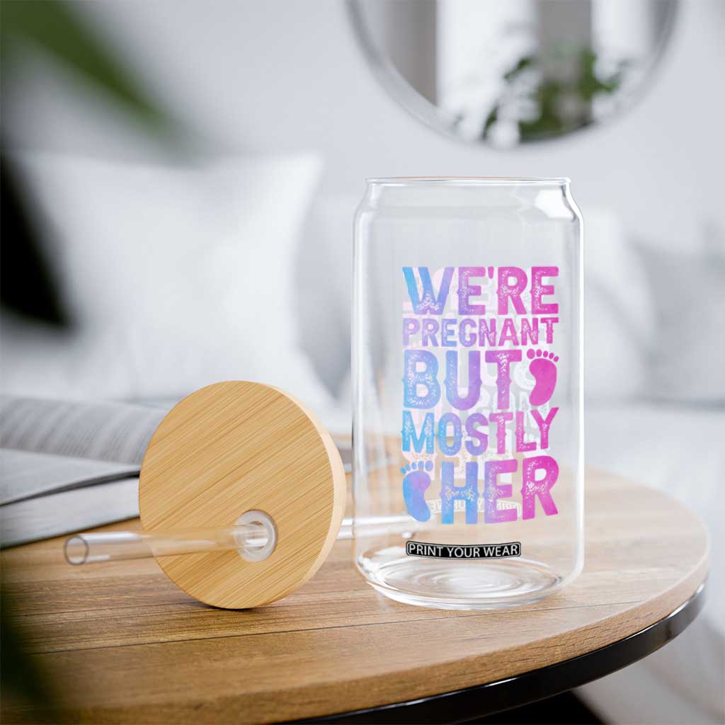 Funny First Time Parents Gift Glass Can We Are Pregnant But Mostly Her