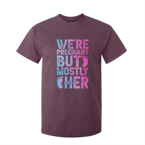 Funny First Time Parents Gift T Shirt For Kid We Are Pregnant But Mostly Her
