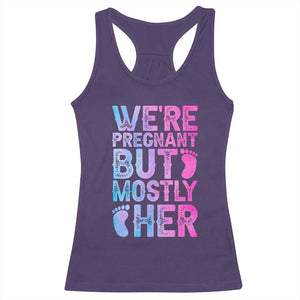 Funny First Time Parents Gift Racerback Tank Top We Are Pregnant But Mostly Her