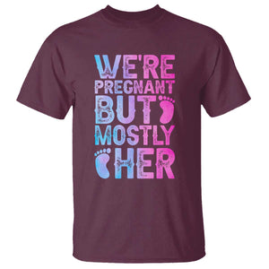 Funny First Time Parents Gift T Shirt We Are Pregnant But Mostly Her