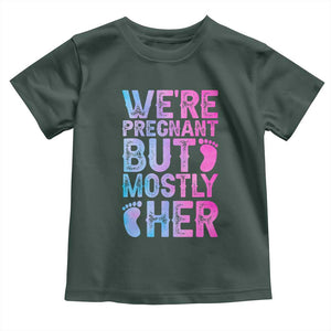 Funny First Time Parents Gift Toddler T Shirt We Are Pregnant But Mostly Her