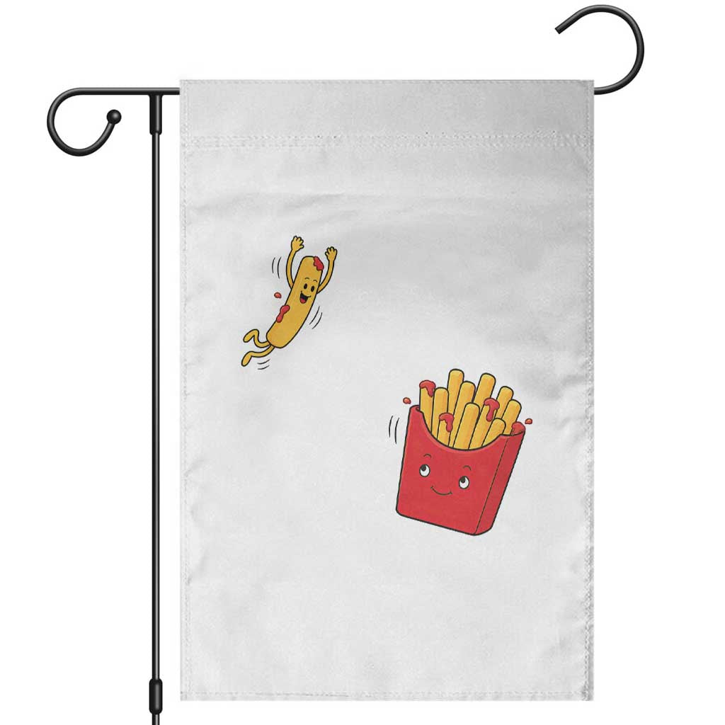 Funny French Fry Jumping Into Fries Box Garden Flag Fast Food Lover TS12 White Print Your Wear