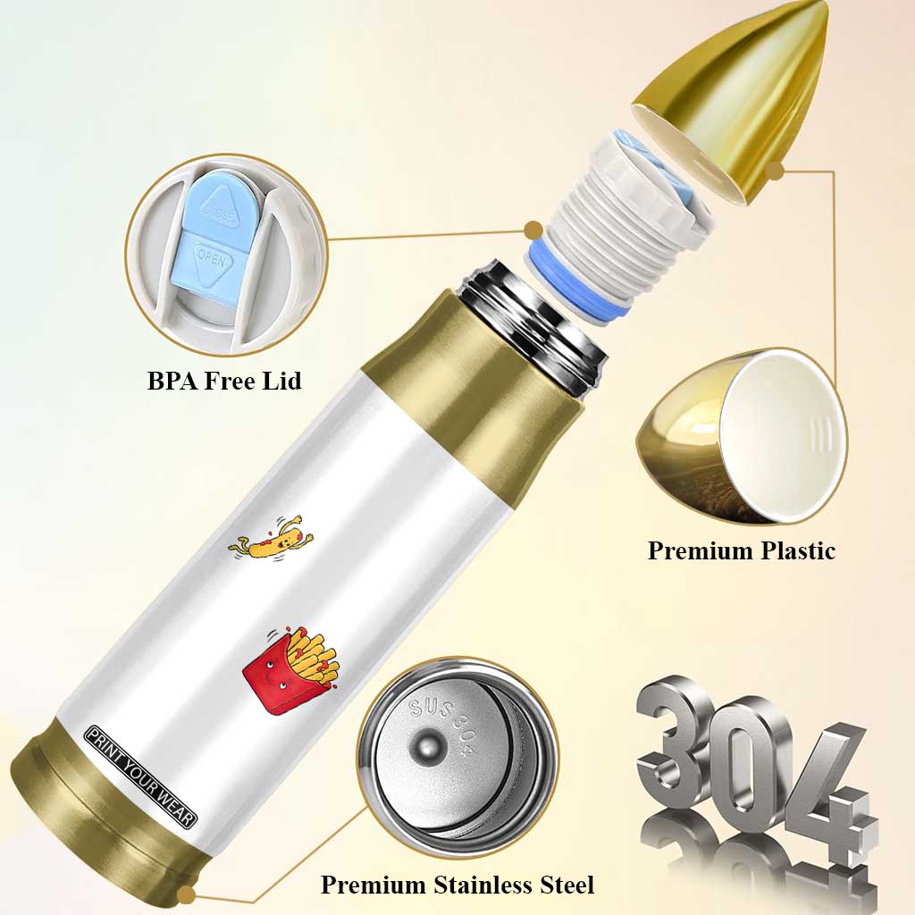 Funny French Fry Jumping Into Fries Box Bullet Tumbler Fast Food Lover