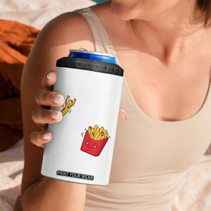 Funny French Fry Jumping Into Fries Box 4 in 1 Can Cooler Tumbler Fast Food Lover