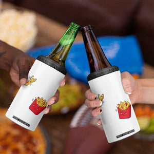 Funny French Fry Jumping Into Fries Box 4 in 1 Can Cooler Tumbler Fast Food Lover