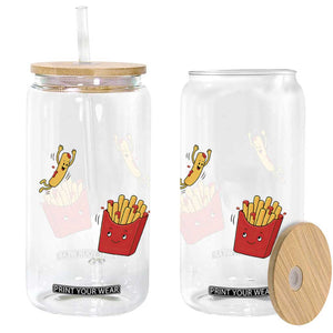 Funny French Fry Jumping Into Fries Box Glass Can Fast Food Lover