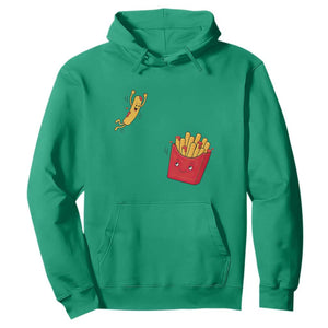 Funny French Fry Jumping Into Fries Box Hoodie Fast Food Lover
