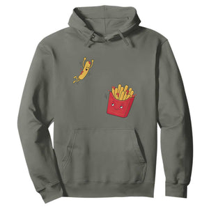 Funny French Fry Jumping Into Fries Box Hoodie Fast Food Lover