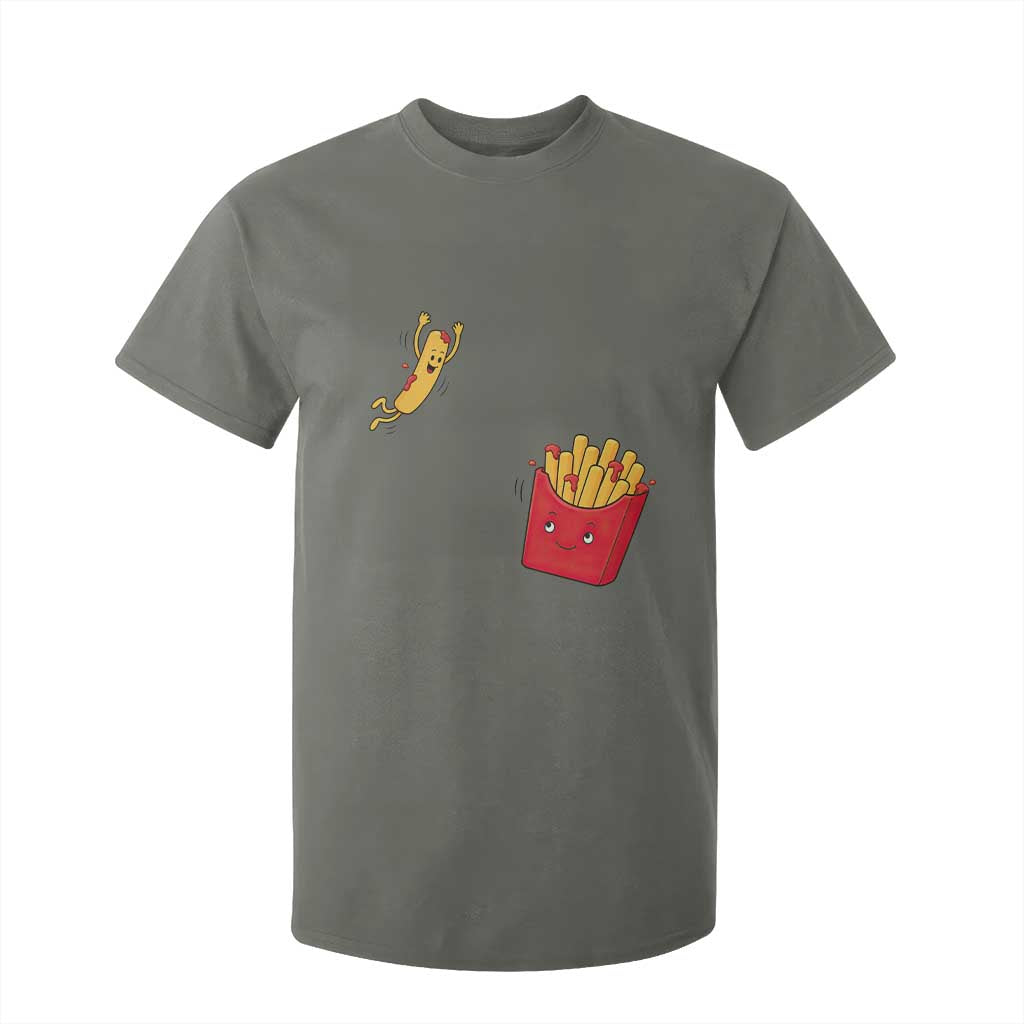 Funny French Fry Jumping Into Fries Box T Shirt For Kid Fast Food Lover