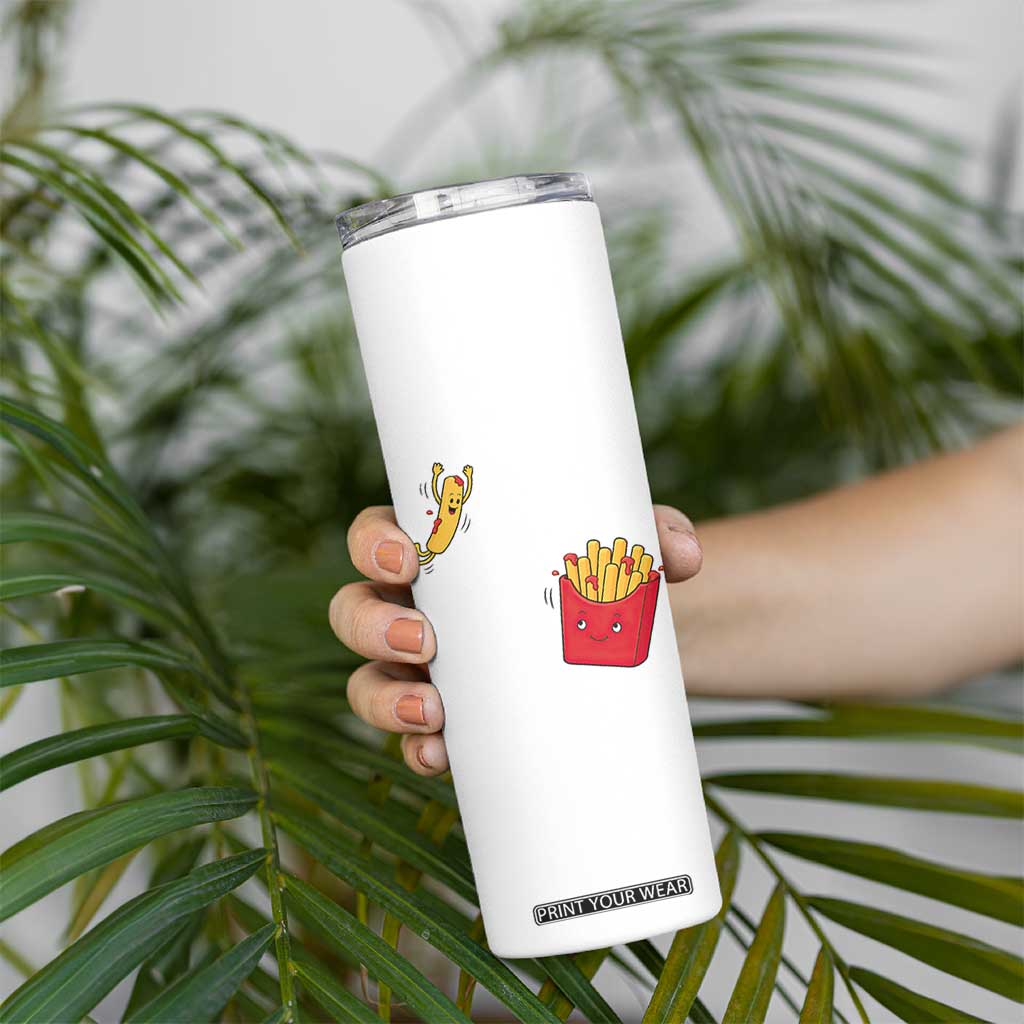 Funny French Fry Jumping Into Fries Box Skinny Tumbler Fast Food Lover