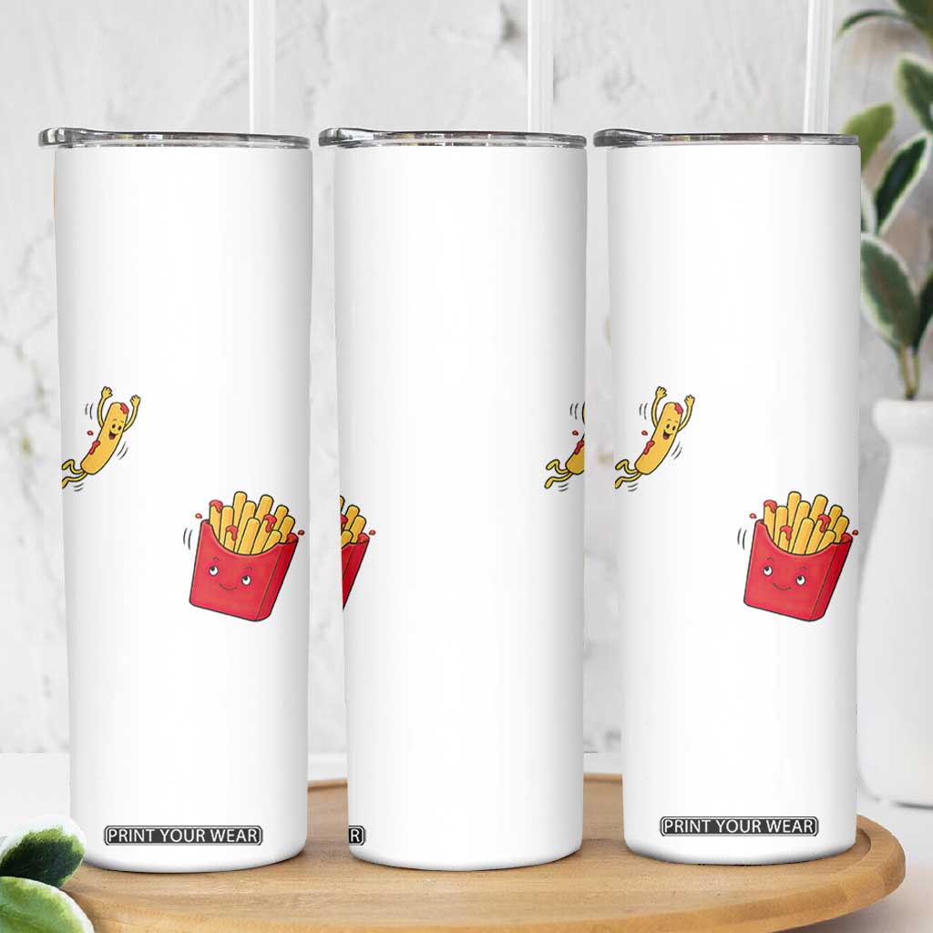 Funny French Fry Jumping Into Fries Box Skinny Tumbler Fast Food Lover