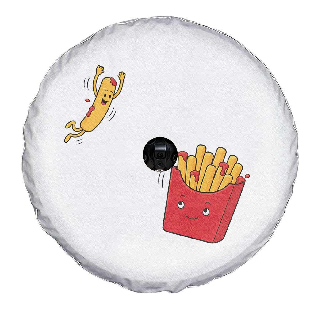 Funny French Fry Jumping Into Fries Box Spare Tire Cover Fast Food Lover