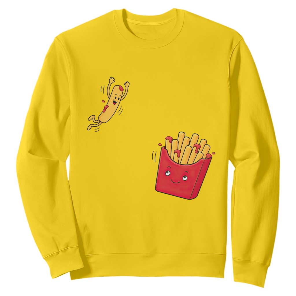 Funny French Fry Jumping Into Fries Box Sweatshirt Fast Food Lover
