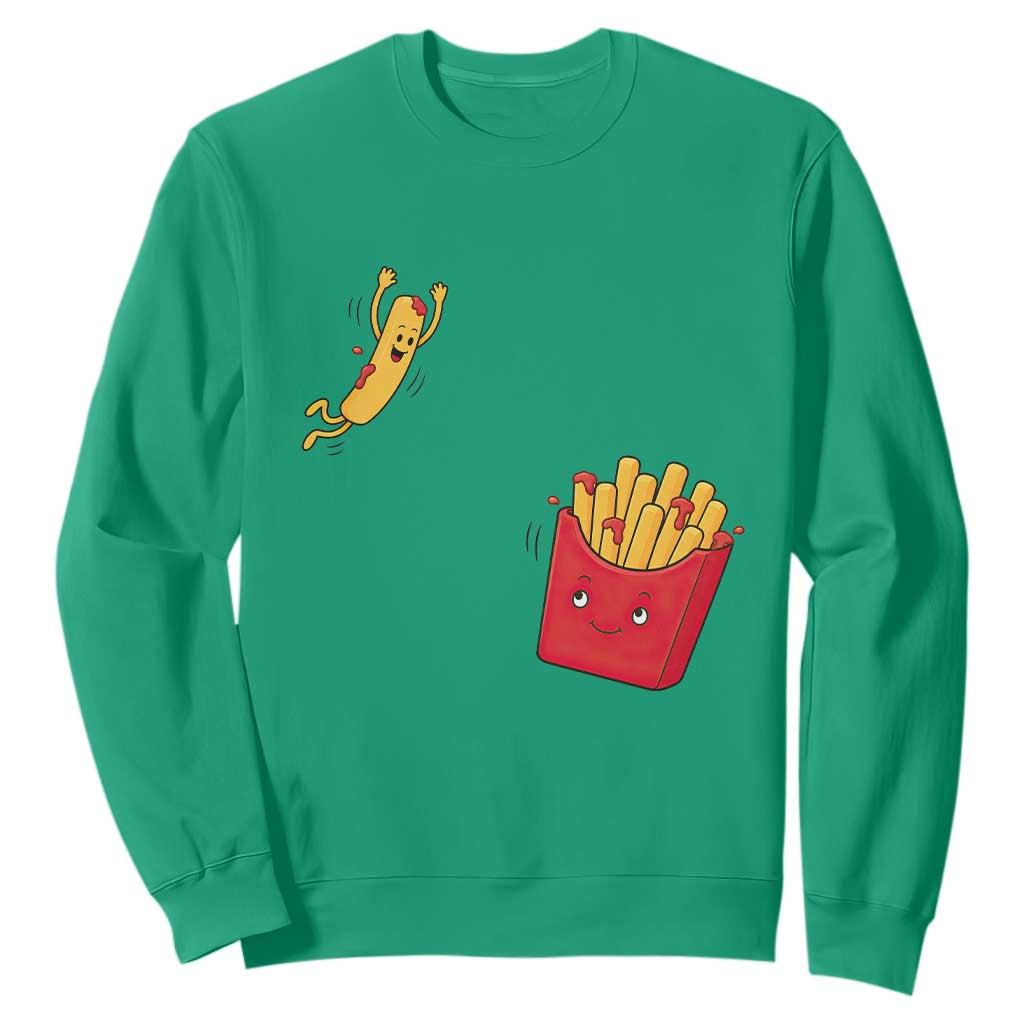 Funny French Fry Jumping Into Fries Box Sweatshirt Fast Food Lover