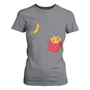 Funny French Fry Jumping Into Fries Box T Shirt For Women Fast Food Lover