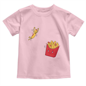 Funny French Fry Jumping Into Fries Box Toddler T Shirt Fast Food Lover