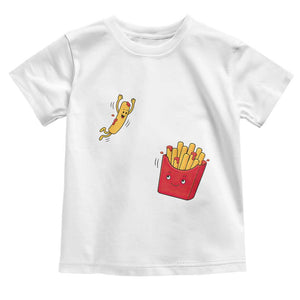 Funny French Fry Jumping Into Fries Box Toddler T Shirt Fast Food Lover