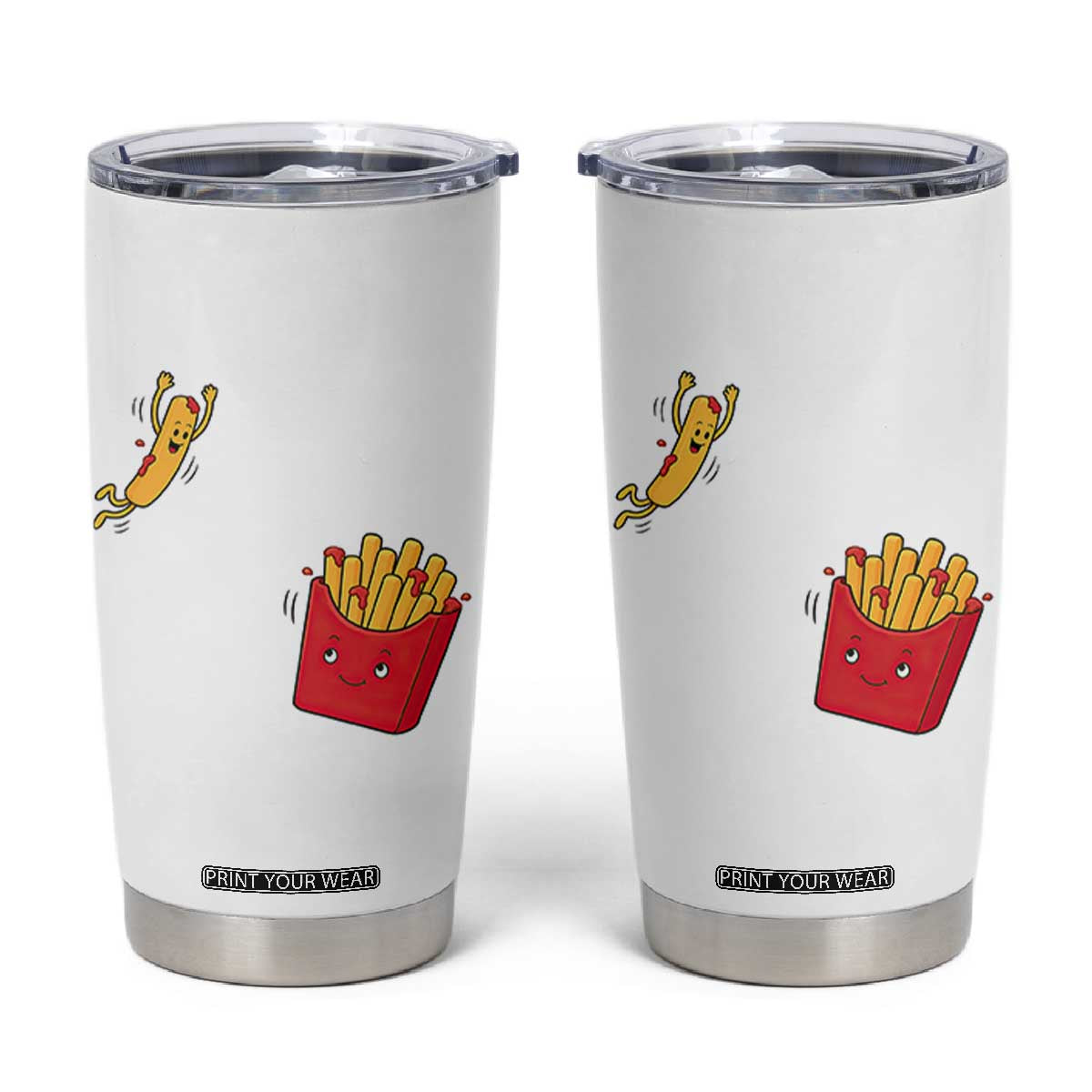 Funny French Fry Jumping Into Fries Box Tumbler Cup Fast Food Lover TS12 White Print Your Wear