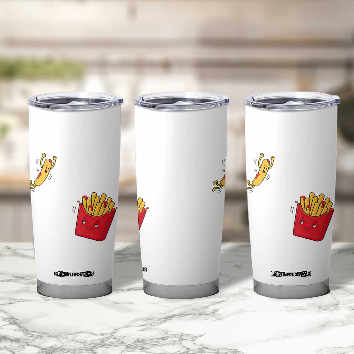 Funny French Fry Jumping Into Fries Box Tumbler Cup Fast Food Lover